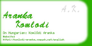 aranka komlodi business card