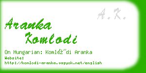 aranka komlodi business card